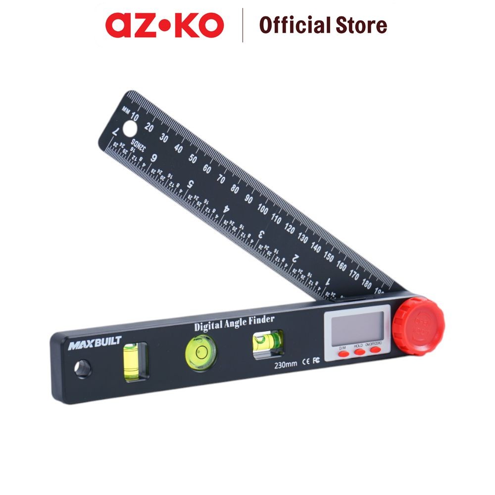 AZKO Maxbuilt Penggaris Sudut Digital Multifungsi - Hitam Smart Tools Digital Angle Ruler Alat Pengu
