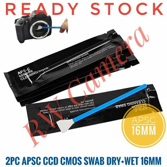 Sensor APSC CCD CMOS Swab Pembersih Wet+Dry Sensor Kamera Fujifilm 2pc