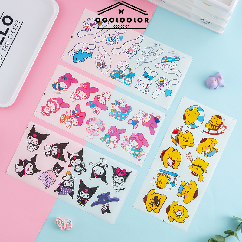 

COD❤️Stiker Sanrio Dekorasi Kreatif Tahan Air Stiker Buku Tempel Kartun Transparan-Cl