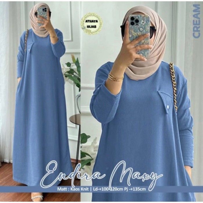 GAMIS ENDIRA POLOS MAXY KNIT // GAMIS WANITA TEARU // GAMIS KANCING // GAMIS KANCING TANGAN VARIASI 