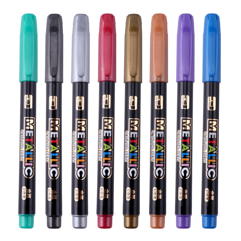 

8 Color Metal Waterproof Permanent Paint Metallic Marker Pens Gold Silver 1-3mm Craftwork Resin Mold Pen Art Painting Graffiti