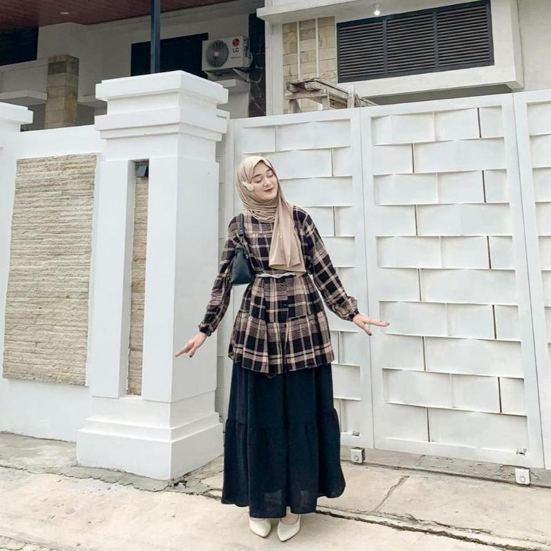 OK23RD Setelan Wanita Kekinian Jumbo Rayon Premium Busui Atasan+Rok By Kamalin Kode Fodia