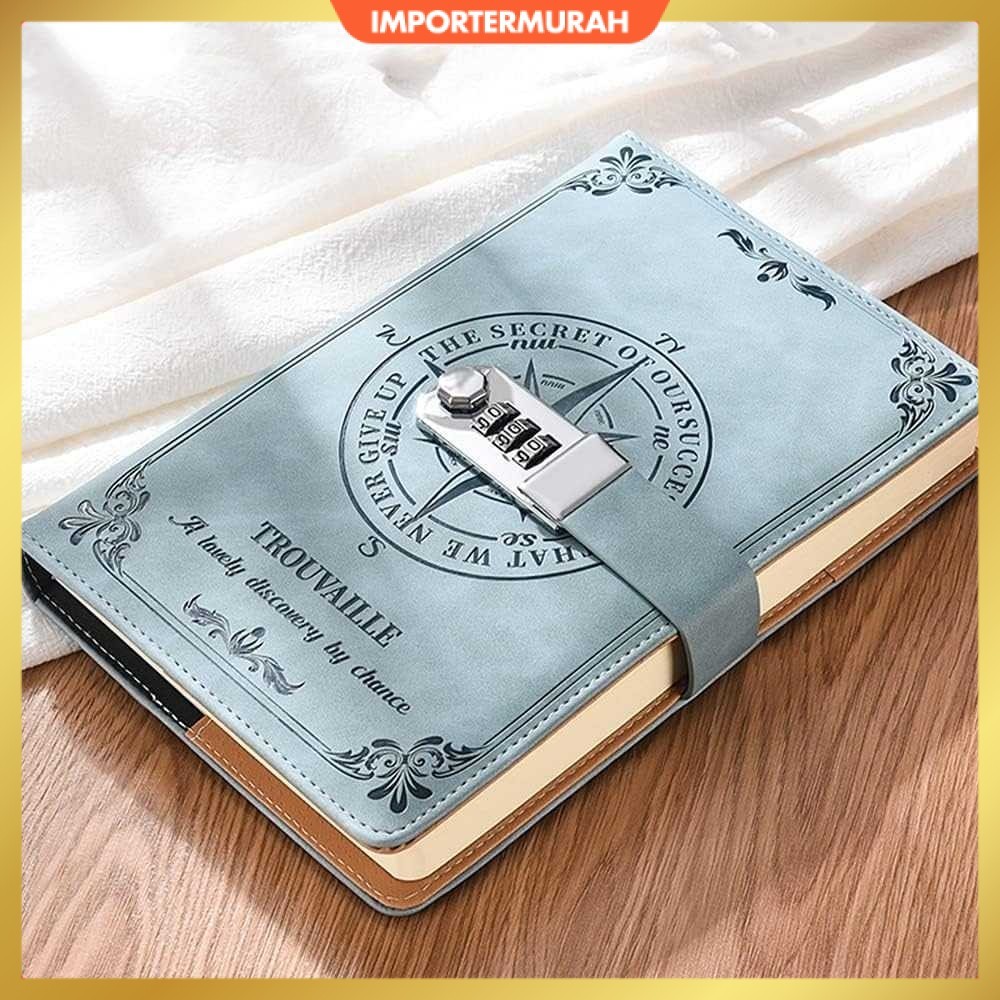 

Toddi Buku Jurnal Leather Diary 200 Halaman Grid A5 with Lock - TD22