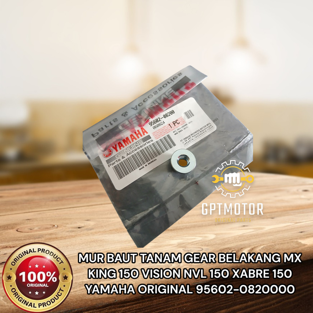 MUR BAUT TANAM GEAR BELAKANG MX KING 150 VISION NVL 150 XABRE 150 YAMAHA ORIGINAL 95602-0820000