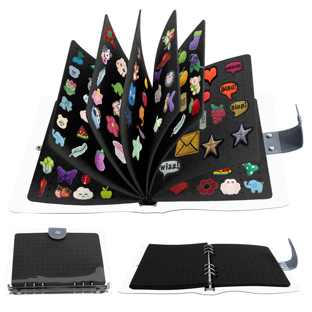 

Enamel Pin Display Book with Clear PVC Cover 8 Pages Pin Book Portable Pin Organizer Book Large Capacity Pin Collection Book