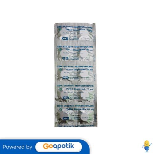 Zinc Sulfate Monohydrate 20 Mg Holi Strip 10 Tablet