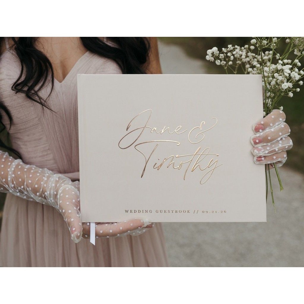 

Personalized Wedding Guest Book | Custom Reception Guestbook | Engagement Signning Book | Wedding Anniversary Gifts for Her