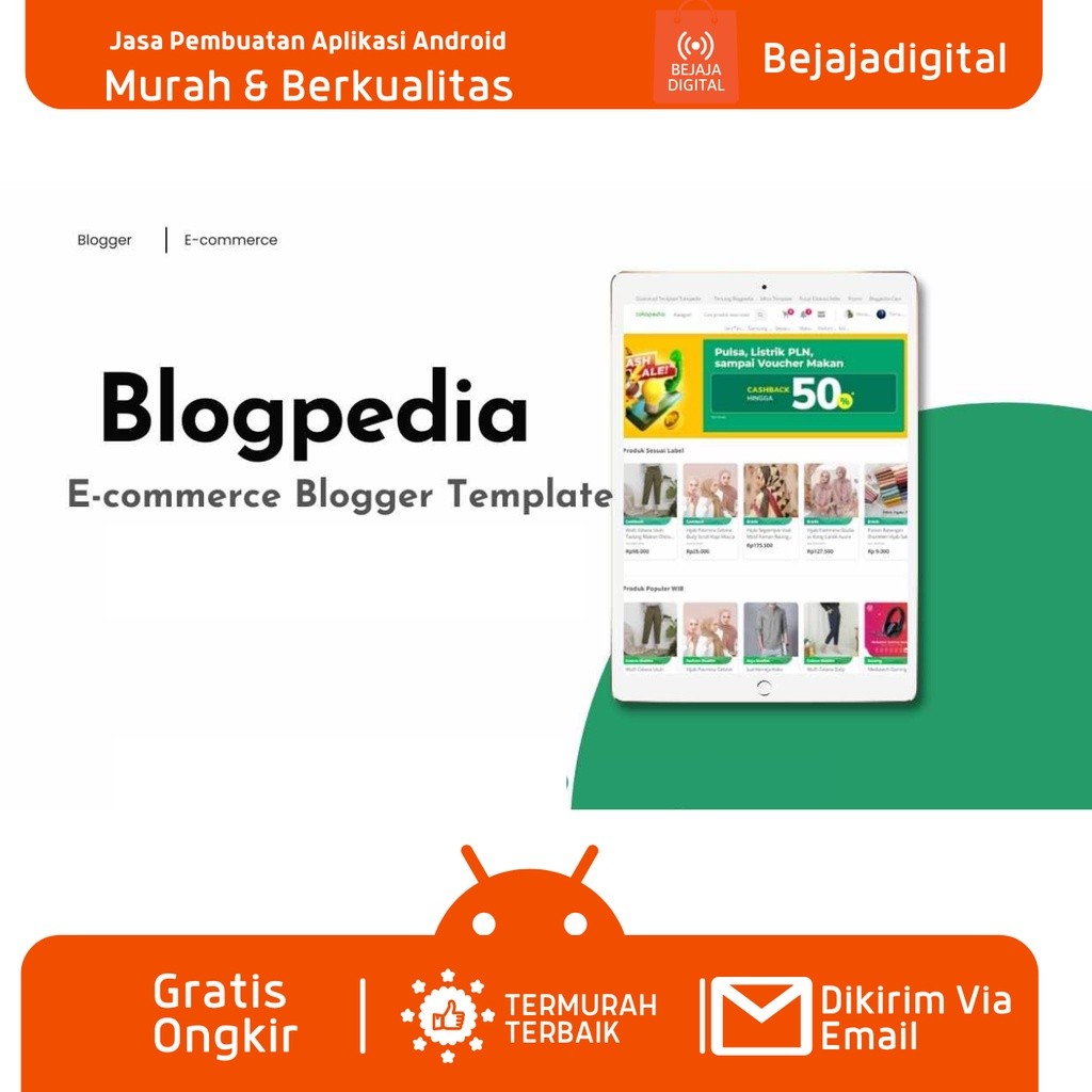 Template Blogspot tema Blogpedia Premium E-commerce Premium Blogger