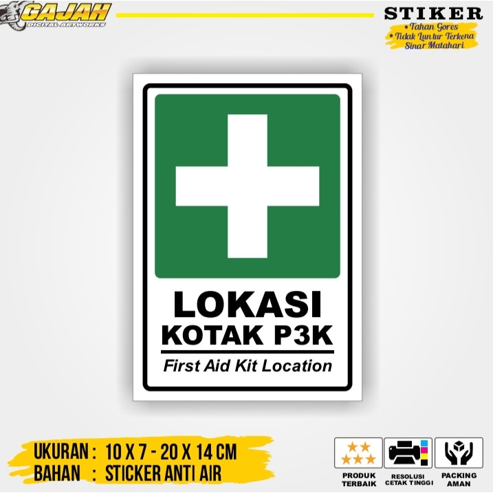 

Stiker Kotak P3k Safety k3 / sticker First Aid Box