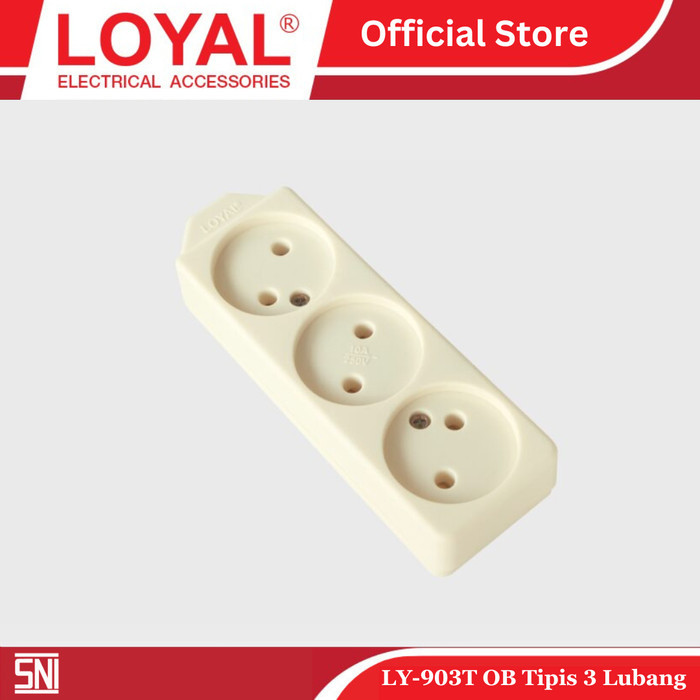 AG45 Loyal Stop Kontak 3 Lubang Colokan Listrik Tipis LY 903T LY903T