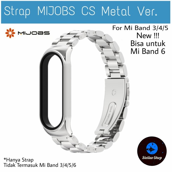 P R O M O Strap Metal MiJobs Mi Band 6/5/4/3 Baja Tahan Karat Jubilee Version - Silver