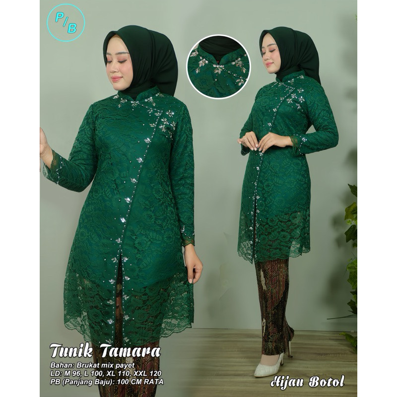Kebaya Modern Tunik Brokat Payet Mewah Jumbo Ld 120 Baju Pesta Kondangan Wisuda