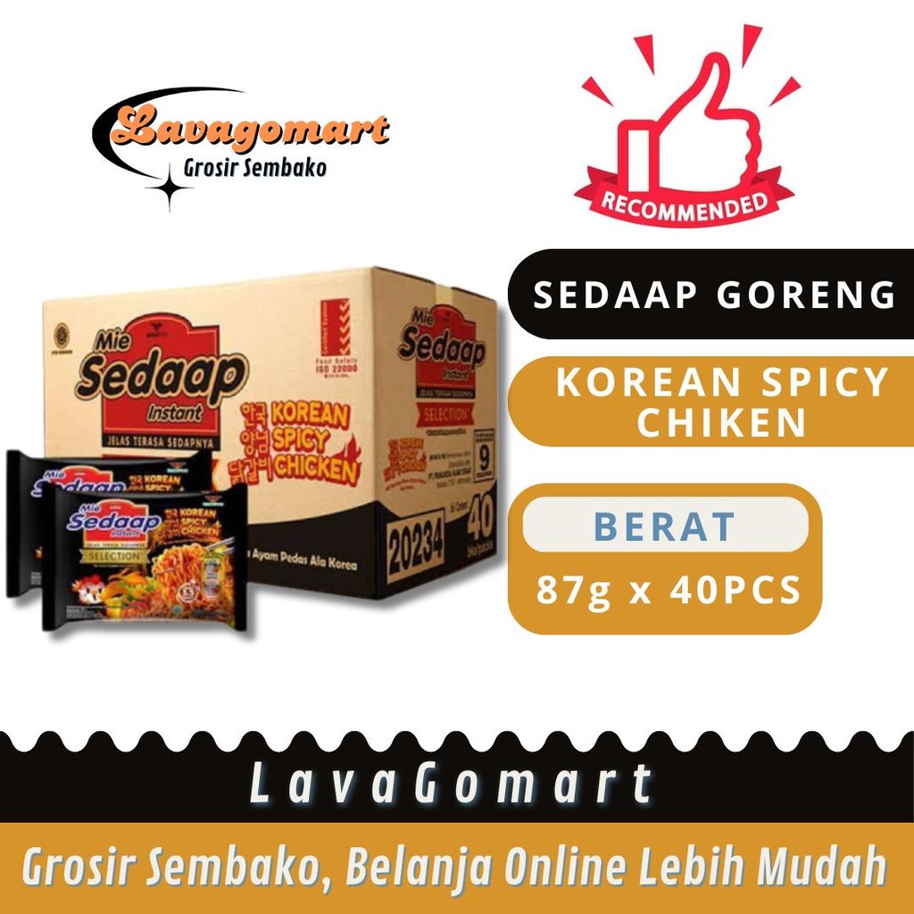 

SEDAAP MIE GORENG KOREAN SPICY CHIKEN 87g - 1 DUS - LAVAGOMART - BANDUNG