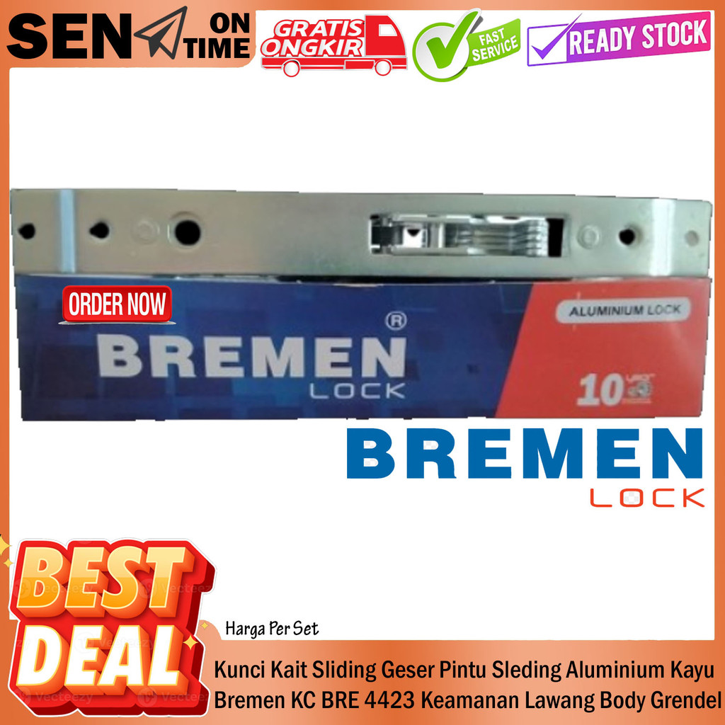 Body Bremen Kc 4423 Kunci Set Kait Sliding Geser Pintu Alumunium Kayu Lock Catok Pelatuk Handel Hand