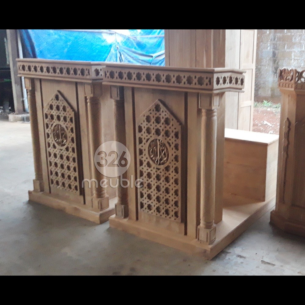 Mimbar Masjid Jati - Mimbar Jati - Podium Jati