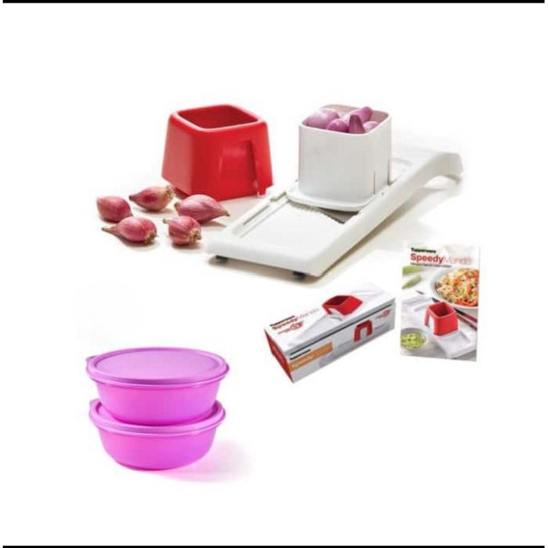 irisan Bawang Tupperware Speedy mando free 2 pcs bowl 600 ml