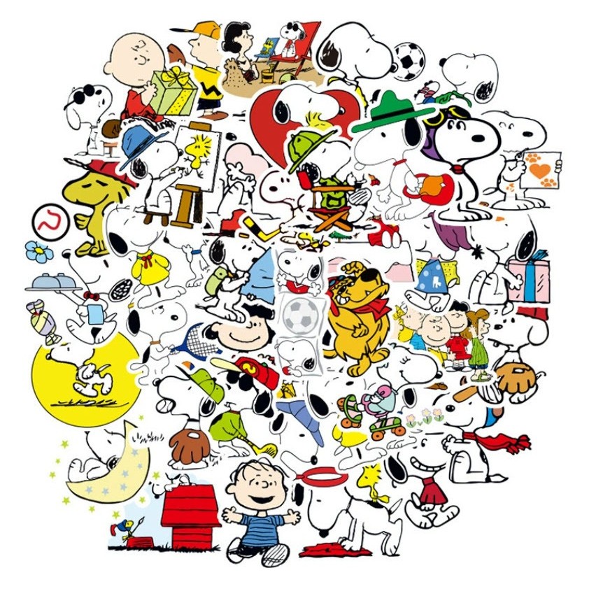 

100 Pcs Sticker Snoopy Waterproof untuk Tempelan Laptop Tumbler HP Koper DIY