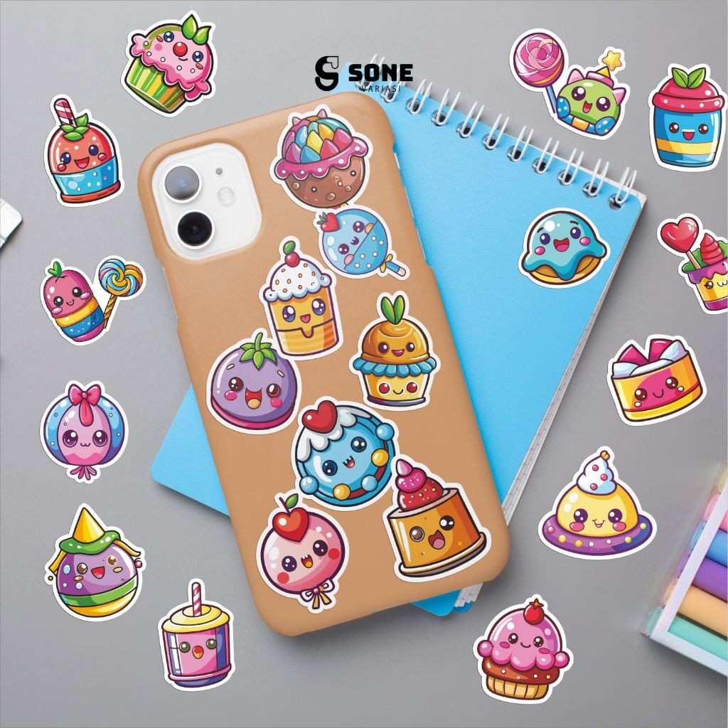 

Stiker Sweet Food Aesthetic Paper Vinyl Anti Air Aksesoris Laptop Buku Tumbler