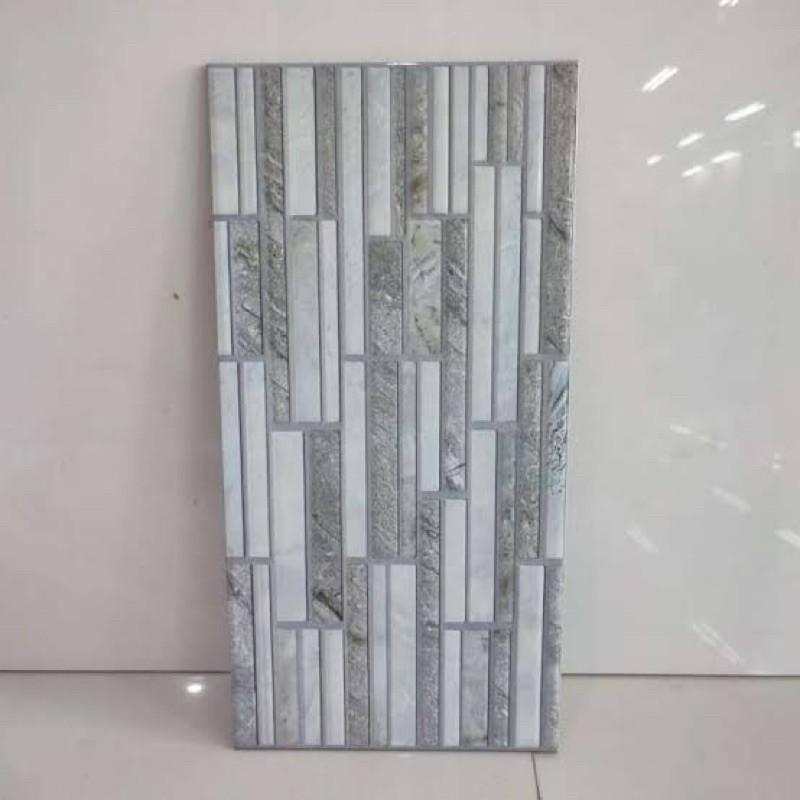 KERAMIK DINDING UNO NEWTON GREY 25x50 / KERAMIK DINDING MOTIF MINIMALIS GARIS / KERAMIK DINDING UNO 