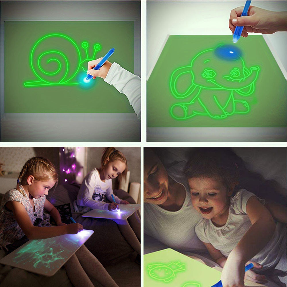 

A4 Magic Luminous Drawing Board Early Educational Toy DIY Paint Without Paper Birthday Christmas Gift for Boys Girls