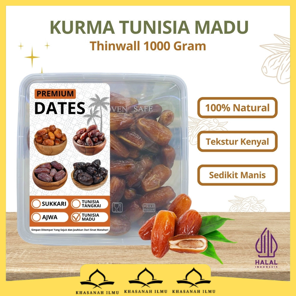 

Kurma Tunisia Madu Thinwall 1 kg Oleh Oleh Haji Umrah Kurma Tunisia madu Manis Lembut