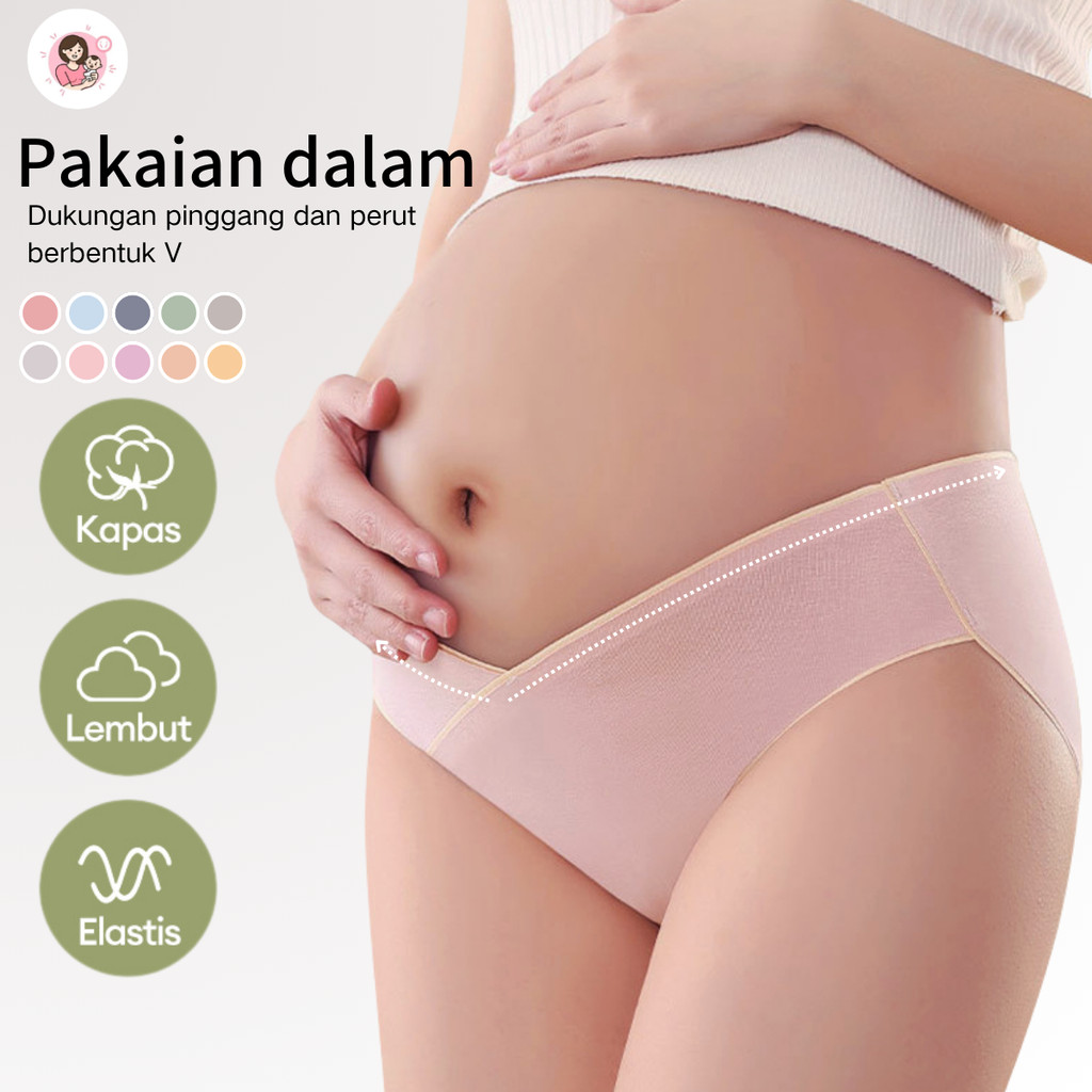 AGNEL MOMMY Maternity Panties Seamless Low Waist Cotton Pregnancy Panties Celana Dalam Hamil Materni