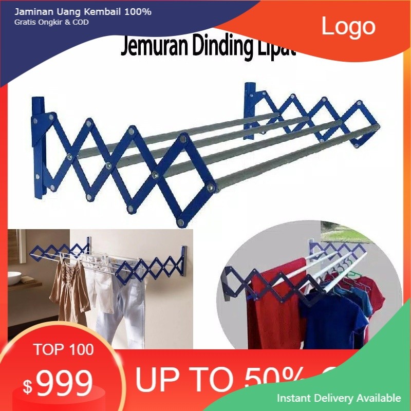 Jemuran Dinding Lipat / Jemuran Pakaian / Jemuran Handuk Panjang 75cm