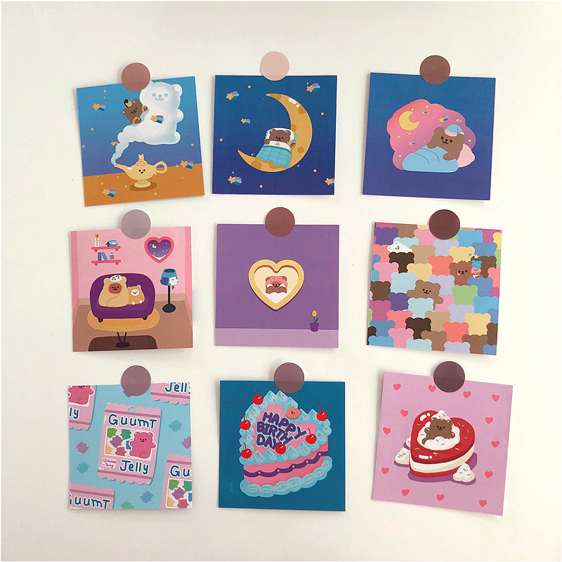 

Korea Catoon Cherry Bear Double-sided Graph Decorative Card Handbook Mobile Phone Decoration Wall Sticker Photo Props Stationery