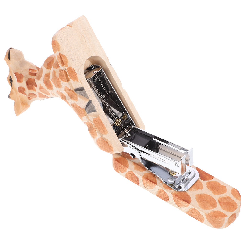 

Animal Stapler Paper Stapling Tool Reusable Decor Wood Ornament Small Desk Accessories Cute