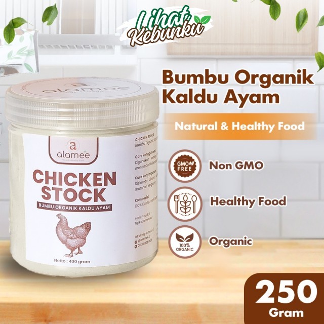 

ALAMEE Bumbu Kaldu Ayam Non MSG Organik Chicken Powder Praktis Toples 400gr LIHAT KEBUNKU
