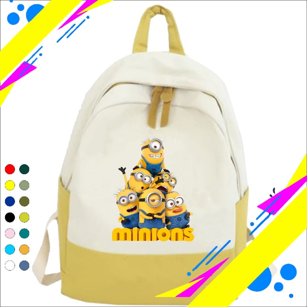 RMP Terbaru Tas Sekolah Anak Perempuan Laki Laki SMP SMA Kuliah Ransel Original Backpack Minion Fash