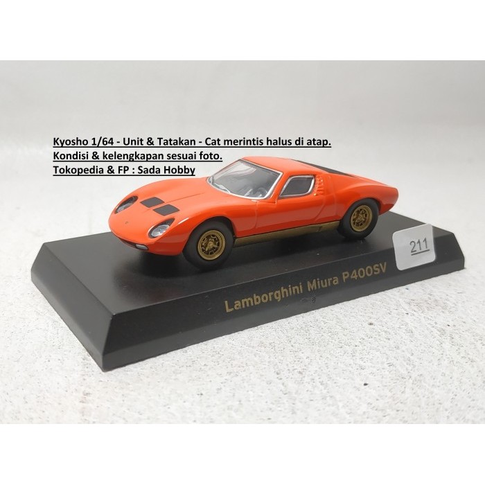 Kyosho 1/64 Lamborghini Miura P400SV Orange