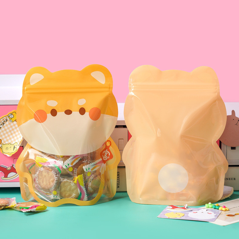 

10pcs/Pack Adorable Kitten Cookie Packaging Sealing Snack Self-Supporting Bags Biscuit Zipper Sealed Fresh Storage Bags