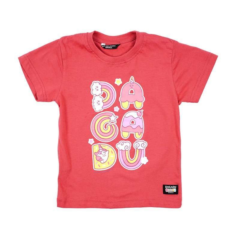 Dagadu Kaos Anak Usia 0-7 Tahun Unicorn - Blush Red