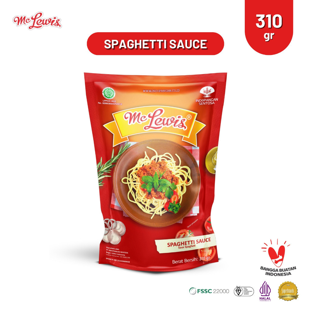 

Mc Lewis Spaghetti Bolognese Sauce 310g Saos Spaghetti McLewis Saus Spaghetti