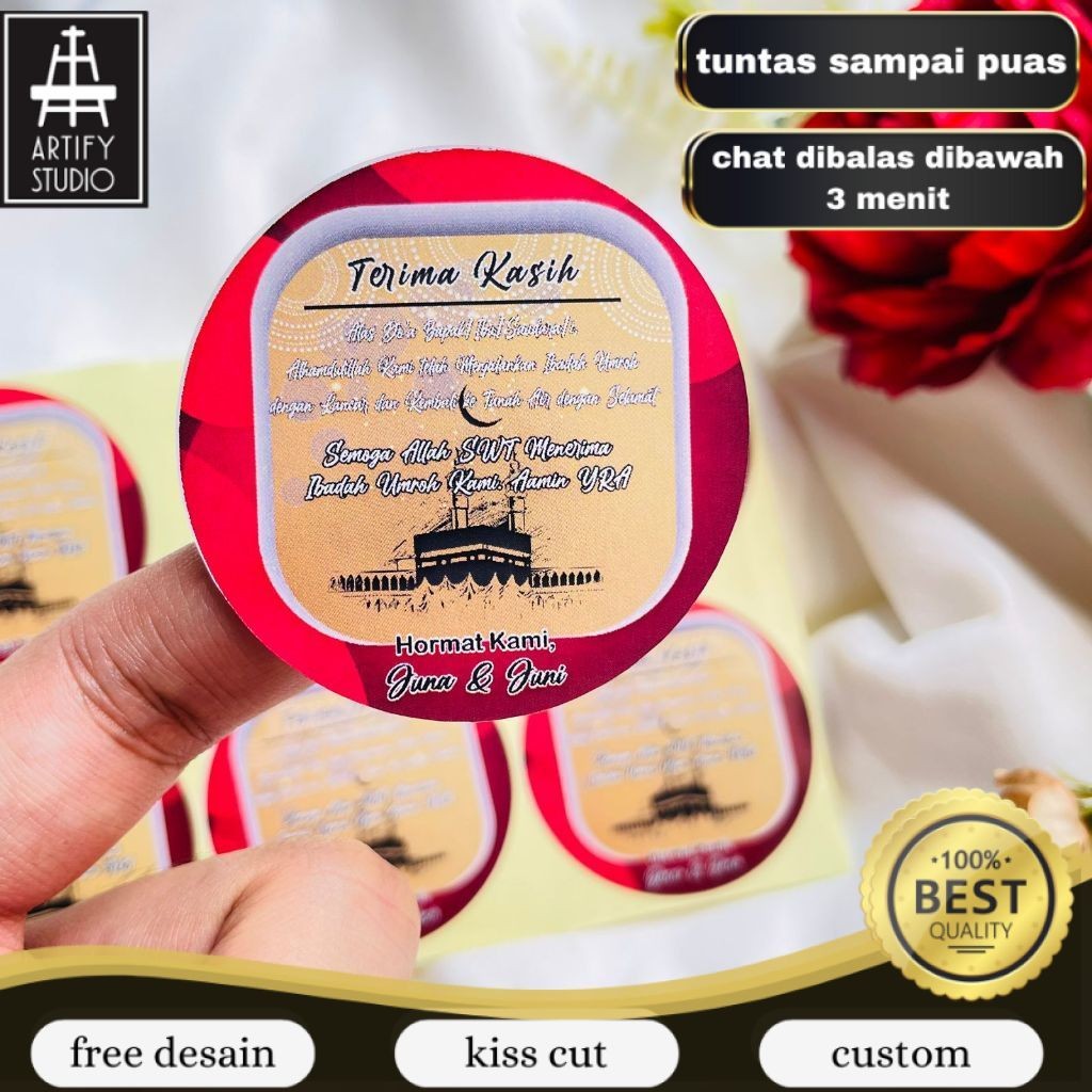 

Artify 2-4 Cetak Stiker Gift From Umroh Sticker Chromo Bulat Naik Haji Label Tasyakuran Hajj