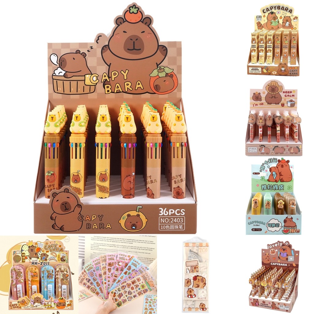 

Cartoon Cute Capybara Series Ball Pen Mechanical Pencil Gel Pen Stationery Student Supplies Stationery Wholesale