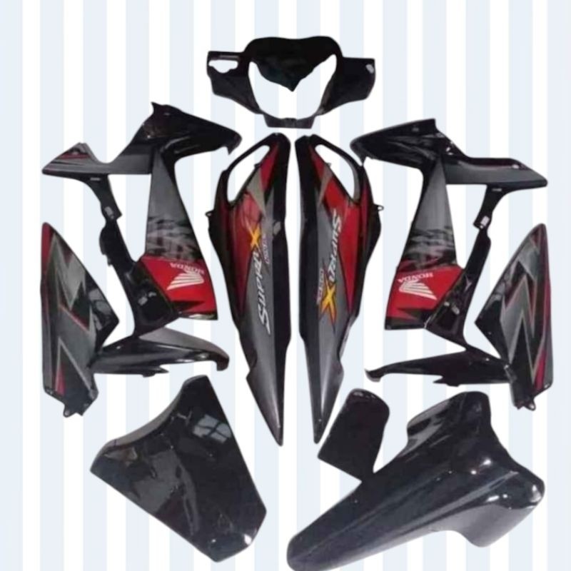 Paket full body motor honda supra x 125 batman tahun 2010-2011 full halus sudah plus stiker komplit