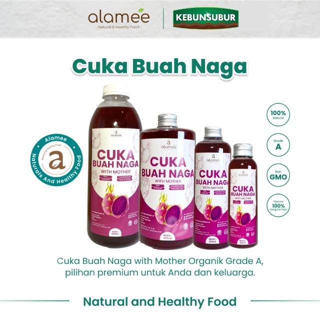

ALAMEE Cuka Buah Naga Organik Original Dragon Fruit Cider Vinegar With Mother Fermentasi Probiotik kebunsubur