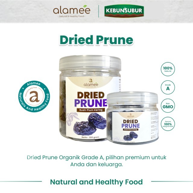 

ALAMEE Dried Prune Cemilan Buah Kering Sehat Buah Plum Kering Rendah Kalori Tanpa Biji PREMIUM 300gr kebunsurbur
