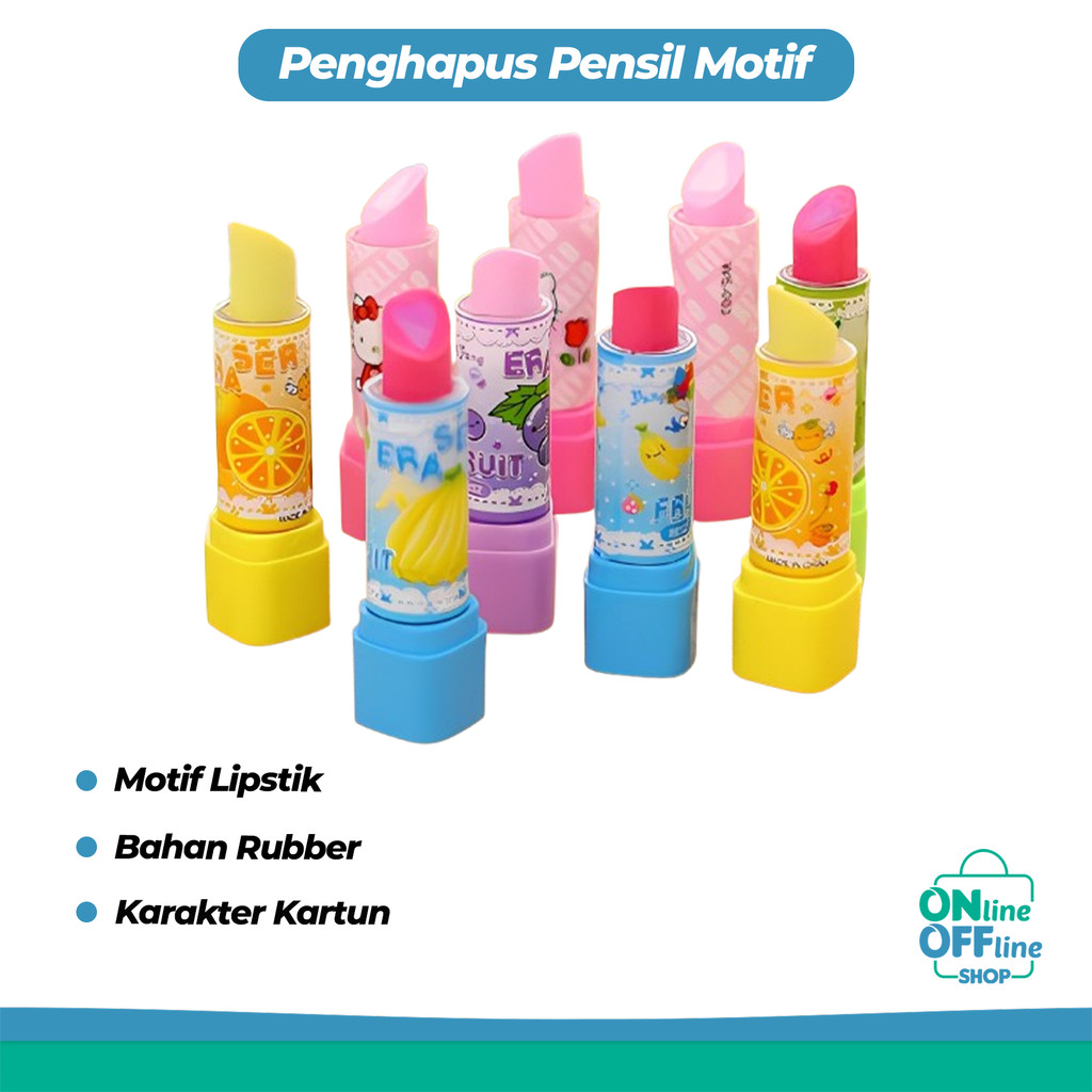 

Penghapus Pensil Bentuk Lipstik Karakter Kartun Warna Warni 482