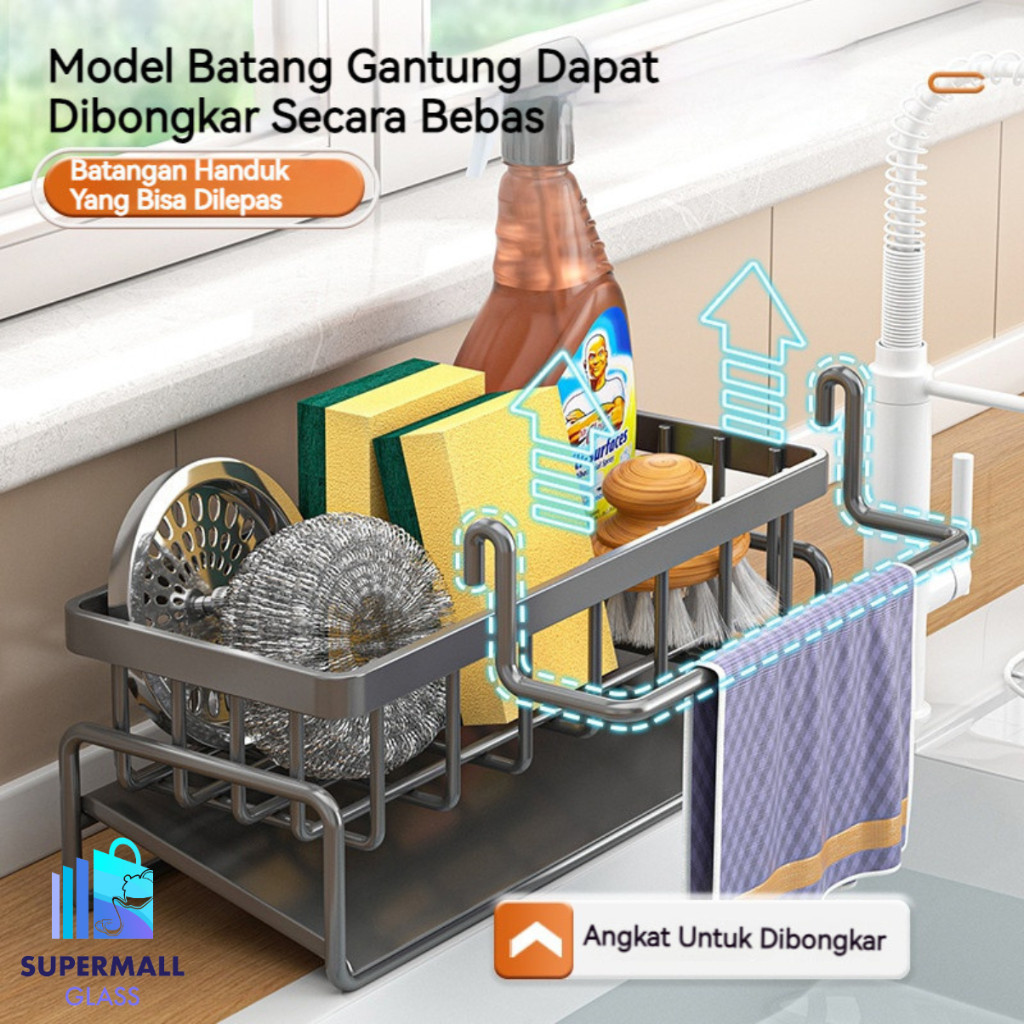 [MS] COD Rak Pengering Sponge Sabun | Rak Cuci Piring | Rak Dinding Wastafel Multifungsi Plastik