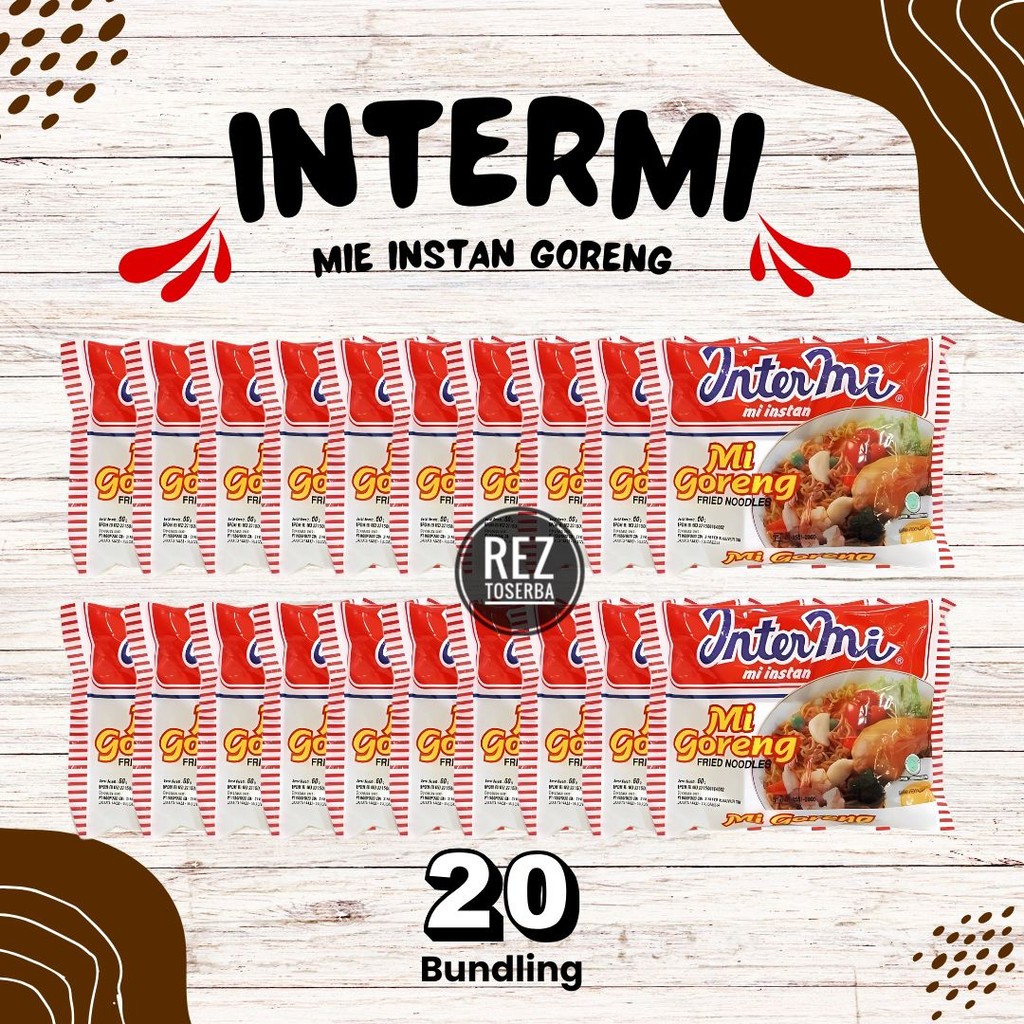 

20 PCS Intermi Mie Instan Goreng / Pedas 60gr - Promo Mie Goreng