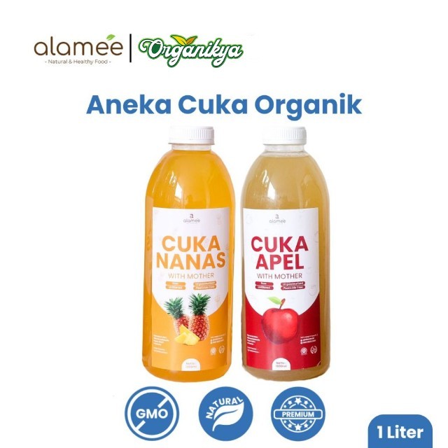 

ALAMEE Cuka Apel Nanas Original Vinegar With Mother Premium Organik Pine Apple Cider Vinegar organikya