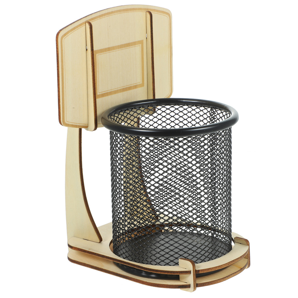 

Basketball Stand Pen Holder Office Pencil Decorative Tabletop Wooden Multi-function Container Practical Cup Sundries Organizer
