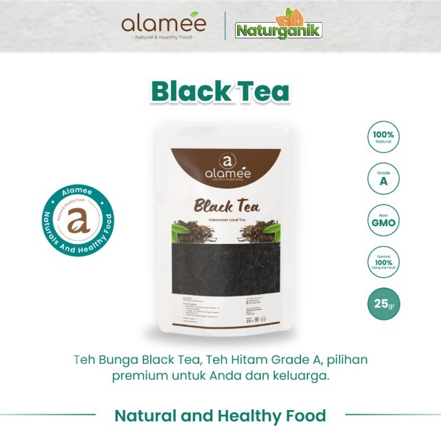 

ALAMEE Black Tea Teh Hitam Organic Kering Dried 25gr Premium Naturganik