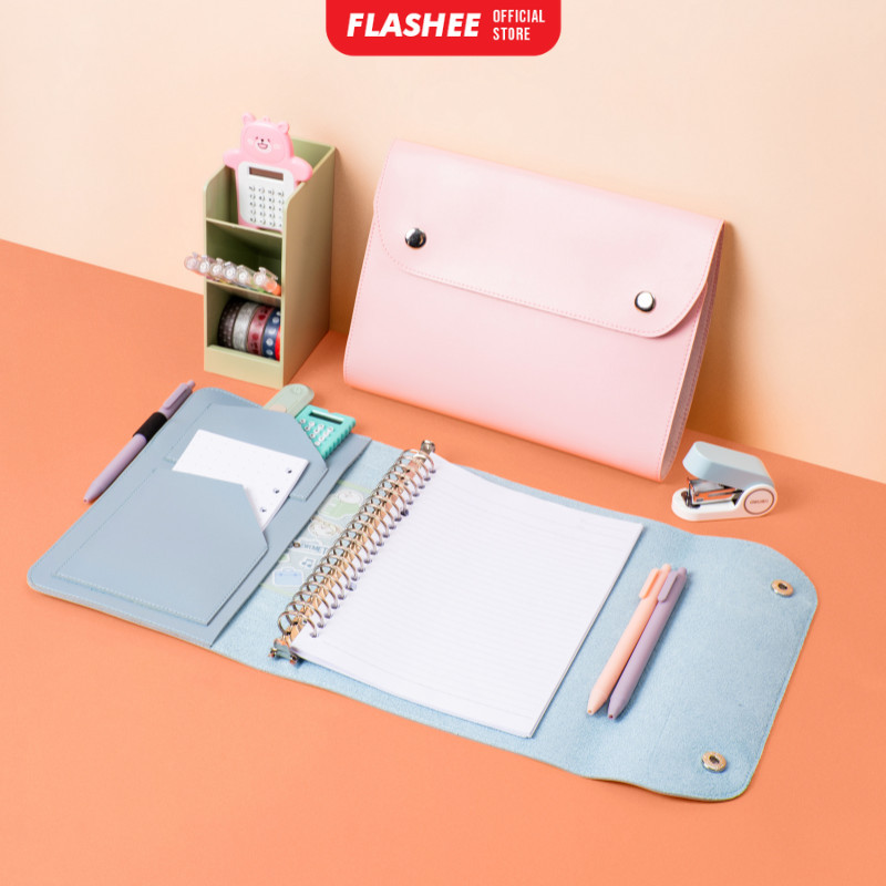 Binder Motif Amplop A5 Polos Kulit Sintetis Premium Tebal Map Binder A5 20 Ring Lucu Aesthetic