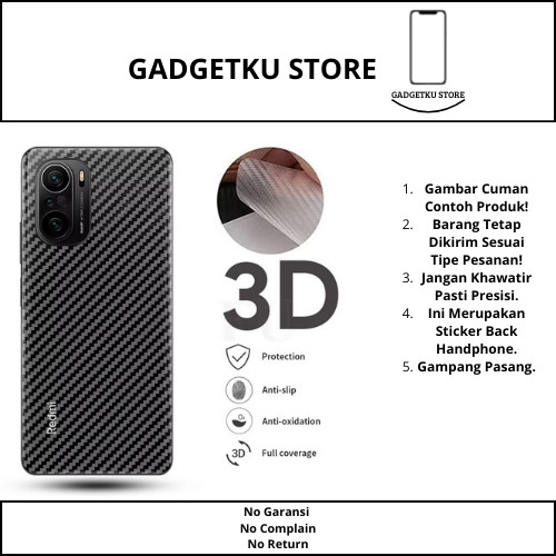 [ STICKER CARBON BELAKANG HP ASUS ROG PHONE 1 / 2 / 3 / 5 / 5S ] BACK SKIN COVER ANTIJAMUR / ANTIGOR