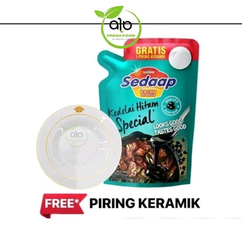 

kecap sedaap kedelai hitam special 520ml free piring keramik - BEST Fresh Food