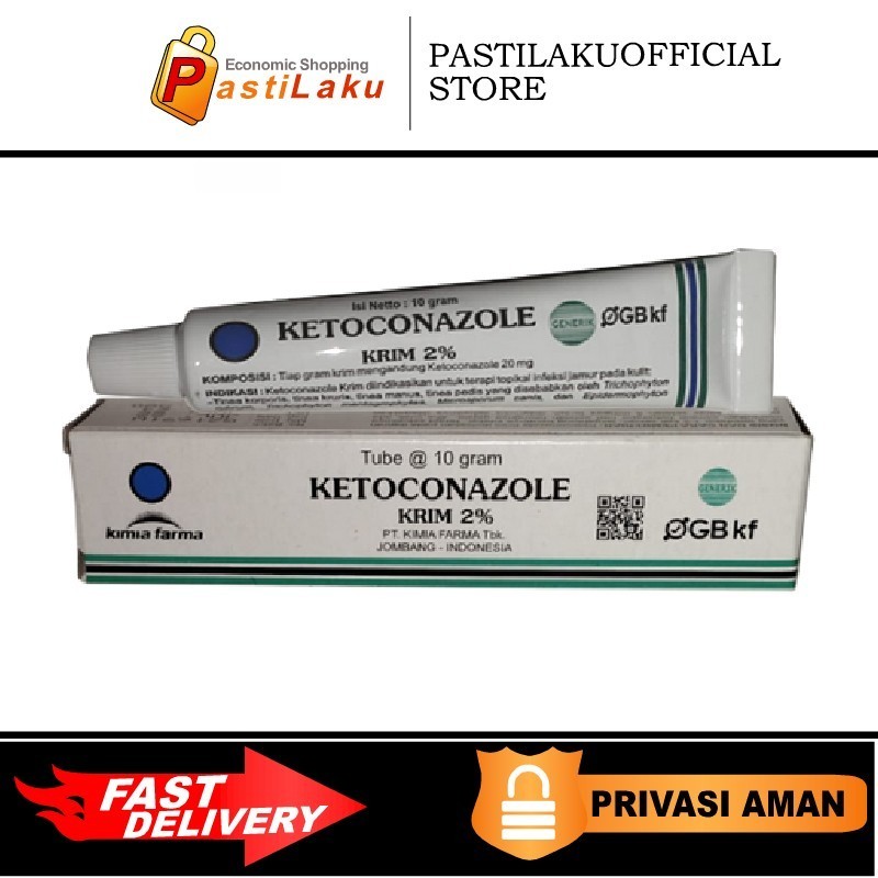 Ketoconazole Obat Jamur Fungi Gatal Kulit Kutu Air, Panu, Kadas, Kurap Salep Cream Ketoconazole